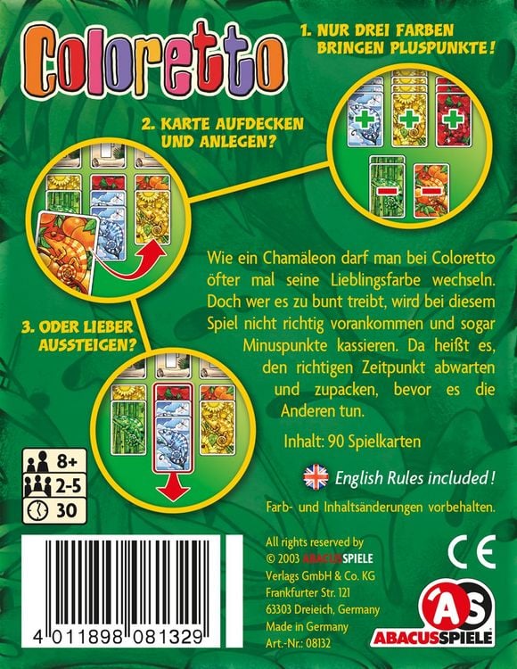 Produktbild: Abacusspiele - Coloretto Jubil&auml;umsausgabe, Kartenspiele