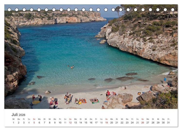 Produktbild: Mallorca - auf in den Urlaub (Tischkalender 2026 DIN A5 quer), CALVENDO Monatskalender