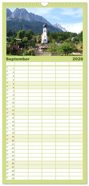 Produktbild: Familienplaner 2026 - Das Zugspitzegebiet mit 5 Spalten (Wandkalender, 21 x 45 cm) CALVENDO