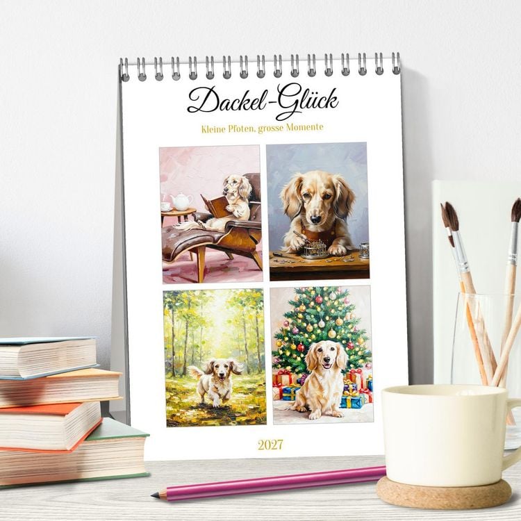 Produktbild: Dackel-Gl&uuml;ck (Tischkalender 2027 DIN A5 hoch), CALVENDO Monatskalender