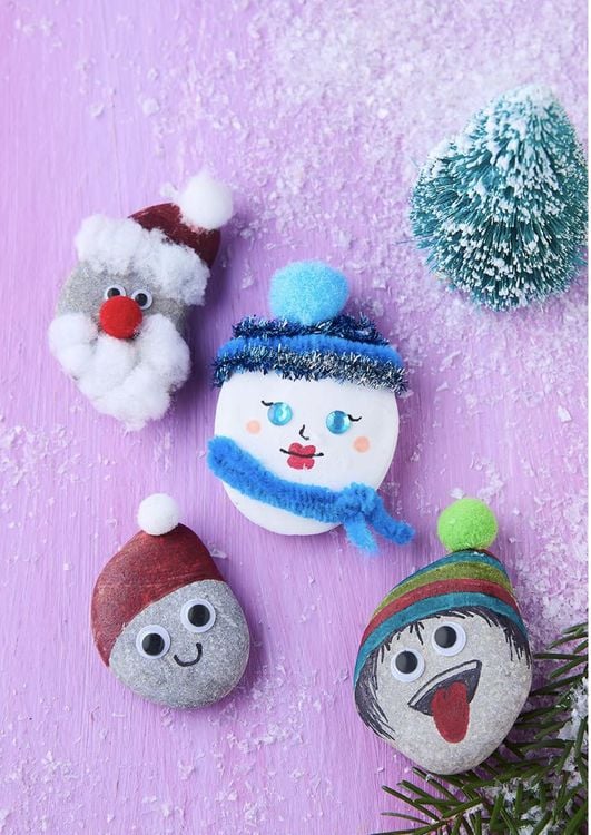 Produktbild: Kreativ-Set: Steine bemalen Kids mit Wackelaugen, Pompons, Anleitungsbuch & Material