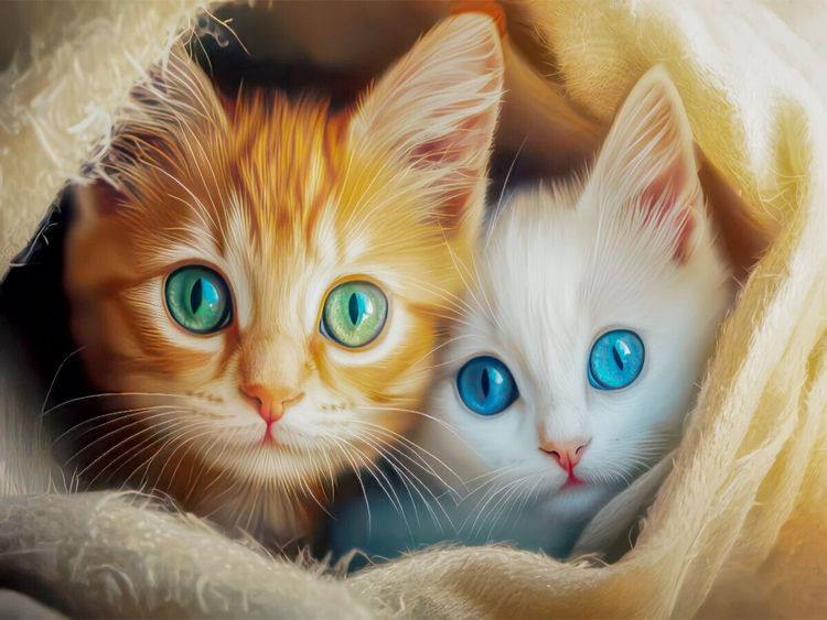 Produktbild: CALVENDO Puzzle Katzen Illustrationen | 1000 Teile Lege-Gr&ouml;&szlig;e 64x48cm Foto-Puzzle f&uuml;r gl&uuml;ckliche Stunden
