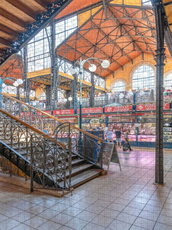 Produktbild: CALVENDO Puzzle Gro&szlig;e Markthalle in Budapest im Stadtteil Pest | 1000 Teile Lege-Gr&ouml;&szlig;e 64x48cm Foto-Puzzle f&uuml;r gl&uuml;ckliche Stunden