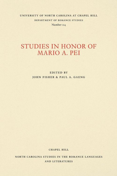 Produktbild: Studies in Honor of Mario A. Pei