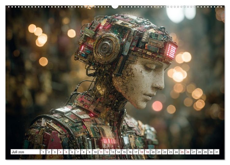 Produktbild: Roboter &ndash; Technik, Poesie und ein Hauch Magie (hochwertiger Premium Wandkalender 2026 DIN A2 quer), Kunstdruck in Hochglanz