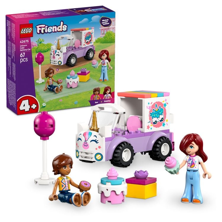 Produktbild: LEGO Friends 42675 Einhorn-Kuchenlieferwagen, Spielzeug mit Mini Puppen