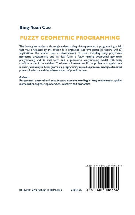 Produktbild: Fuzzy Geometric Programming