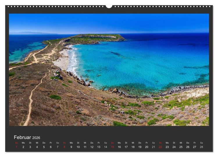 Produktbild: Sardinien - Traumstr&auml;nde am Mittelmeer (hochwertiger Premium Wandkalender 2026 DIN A2 quer), Kunstdruck in Hochglanz