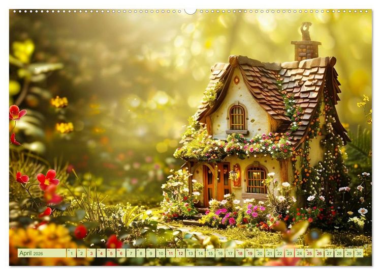 Produktbild: Das kleine H&auml;uschen im Wald (hochwertiger Premium Wandkalender 2026 DIN A2 quer), Kunstdruck in Hochglanz