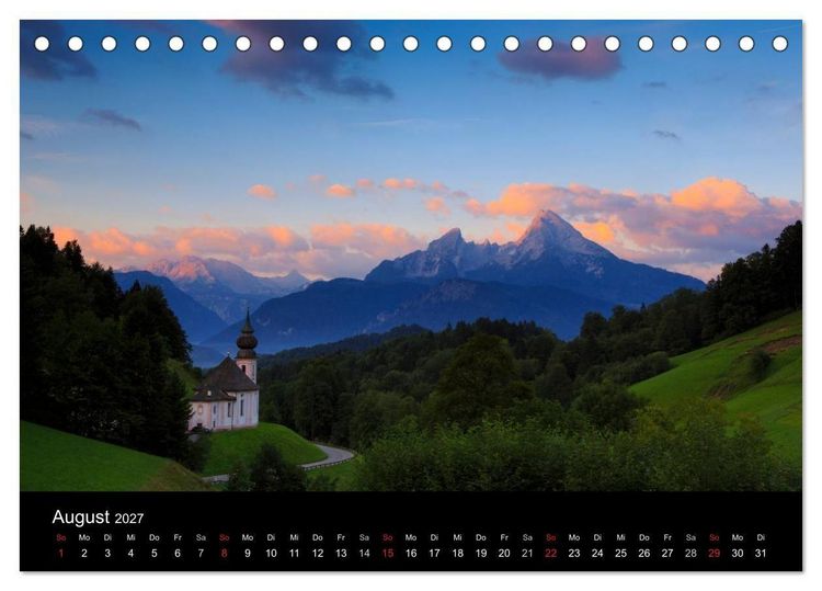Produktbild: Berchtesgadener Land (Tischkalender 2027 DIN A5 quer), CALVENDO Monatskalender