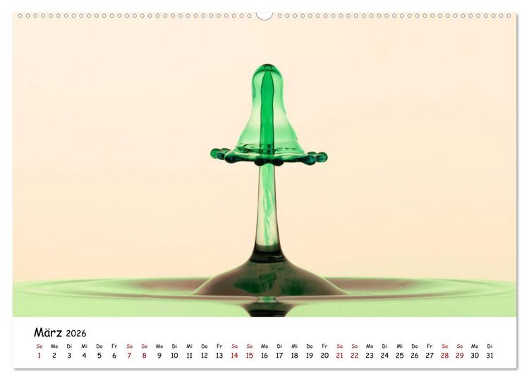 Produktbild: Wassertropfen - Kunstwerke der Natur (hochwertiger Premium Wandkalender 2026 DIN A2 quer), Kunstdruck in Hochglanz