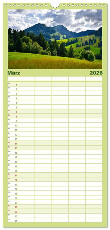 Produktbild: Familienplaner 2026 - Erlebe mit mir das Allg&auml;u mit 5 Spalten (Wandkalender, 21 x 45 cm) CALVENDO