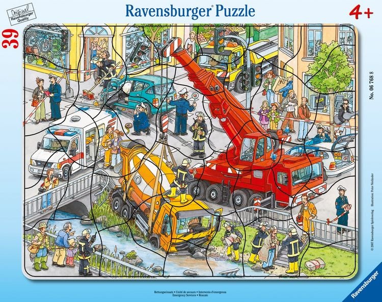 Produktbild: Rahmenpuzzle Ravensburger Puzzle Rettungseinsatz 39 Teile