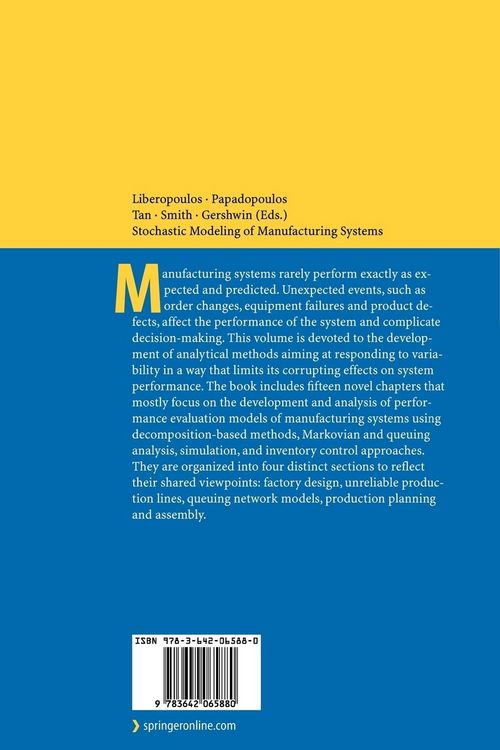 Produktbild: Stochastic Modeling of Manufacturing Systems