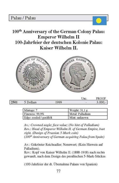 Produktbild: Palladium-M&uuml;nzkatalog