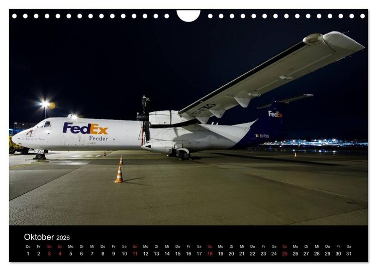 Produktbild: Flugzeuge bei Nacht (Wandkalender 2026 DIN A4 quer), CALVENDO Monatskalender