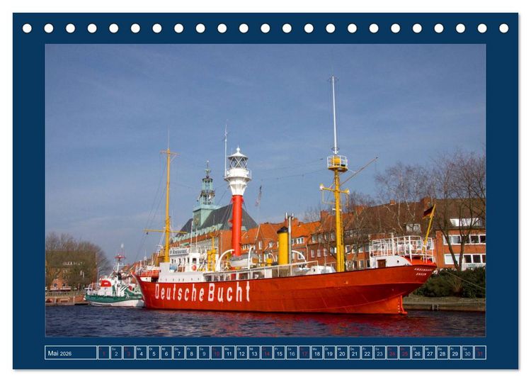 Produktbild: Feuerschiffe - Borkum Riff - Elbe 1 - Deutsche Bucht (Tischkalender 2026 DIN A5 quer), CALVENDO Monatskalender