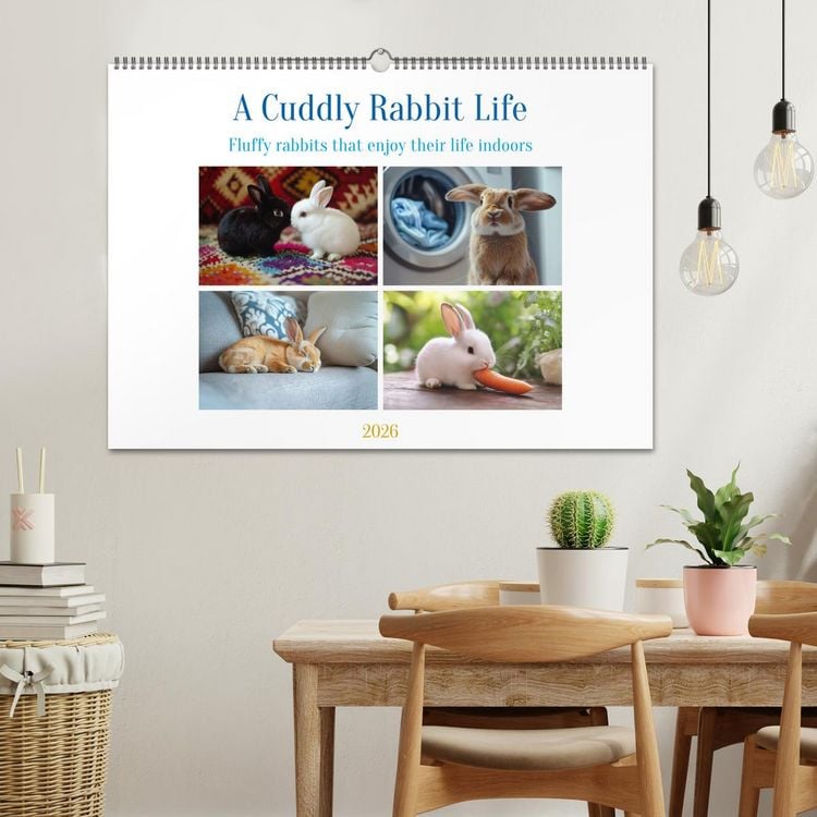 Produktbild: A Cuddly Rabbit Life (Wall Calendar 2026 DIN A2 landscape), CALVENDO 12 Month Wall Calendar