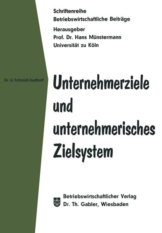 Produktbild: Unternehmerziele und unternehmerisches Zielsystem