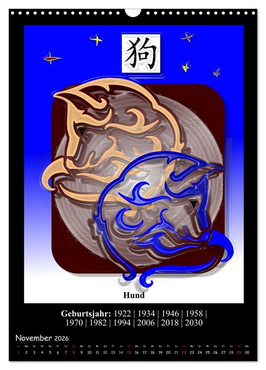 Produktbild: Chinesisches Horoskop (Wandkalender 2026 DIN A3 hoch), CALVENDO Monatskalender