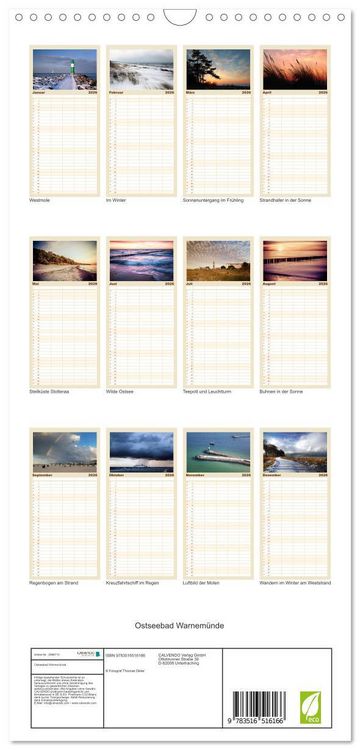 Produktbild: Familienplaner 2026 - Ostseebad Warnem&uuml;nde mit 5 Spalten (Wandkalender, 21 x 45 cm) CALVENDO
