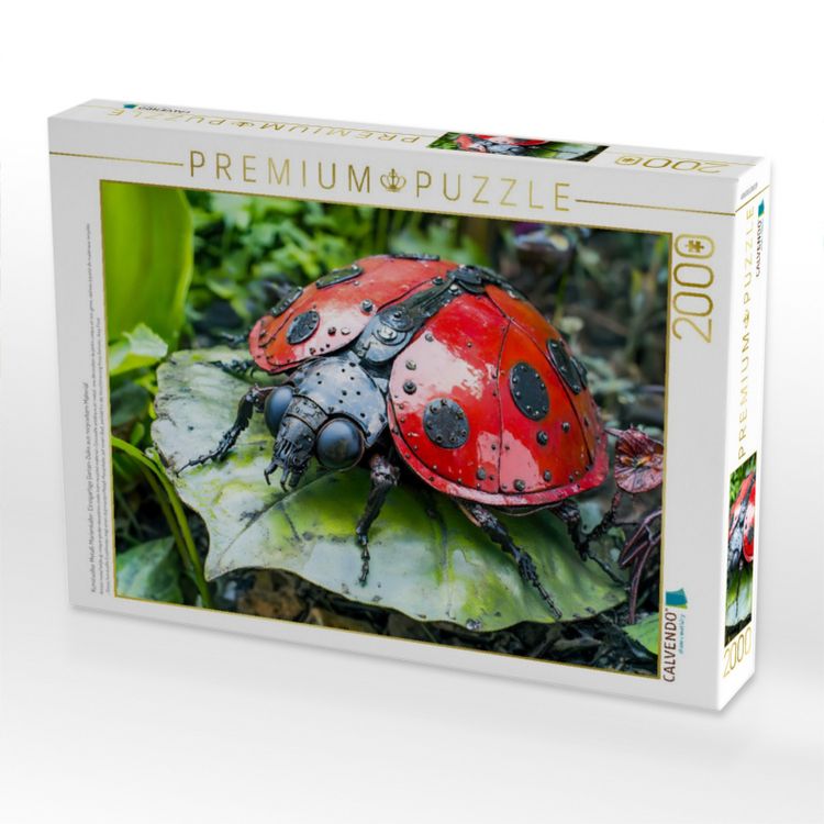 Produktbild: CALVENDO Puzzle Kunstvoller Metall-Marienk&auml;fer: Einzigartige Garten-Deko aus recyceltem Material | 2000 Teile Lege-Gr&ouml;&szlig;e 90x67cm Foto-Puzzle f&uuml;r gl&uuml;ck