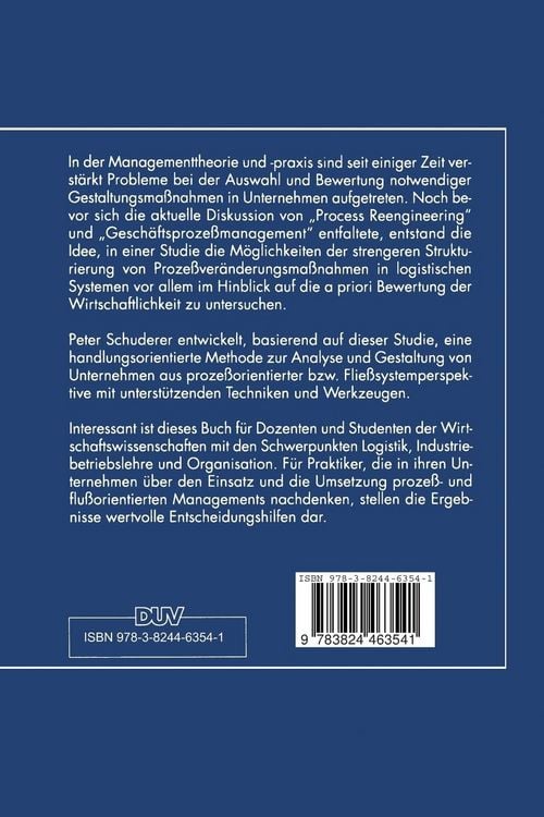 Produktbild: Proze&szlig;orientierte Analyse und Rekonstruktion logistischer Systeme