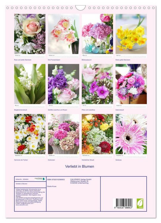 Produktbild: Verliebt in Blumen (Wandkalender 2026 DIN A3 hoch), CALVENDO Monatskalender