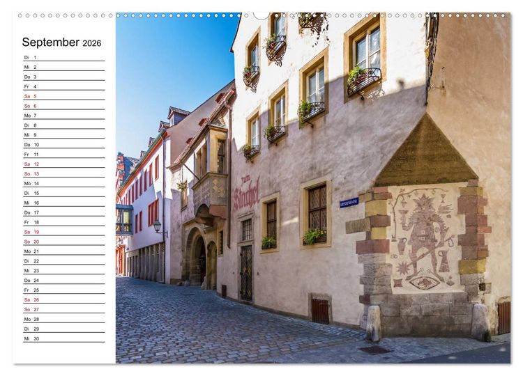Produktbild: W&Uuml;RZBURG Historisches Stadtherz (hochwertiger Premium Wandkalender 2026 DIN A2 quer), Kunstdruck in Hochglanz