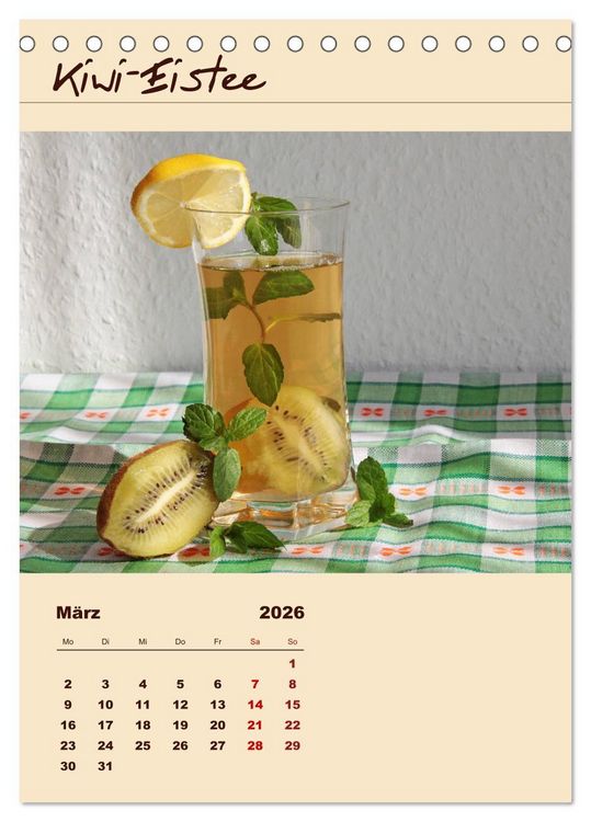 Produktbild: Erfrischender Eistee - Rezeptideen (Tischkalender 2026 DIN A5 hoch), CALVENDO Monatskalender