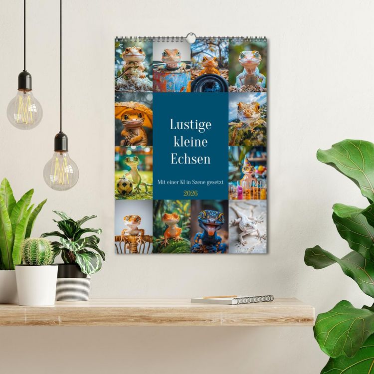 Produktbild: Lustige kleine Echsen (Wandkalender 2026 DIN A3 hoch), CALVENDO Monatskalender