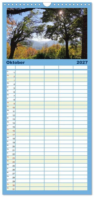 Produktbild: Familienplaner 2027 - Wanderbares Miltenberg mit 5 Spalten (Wandkalender, 21 x 45 cm) CALVENDO