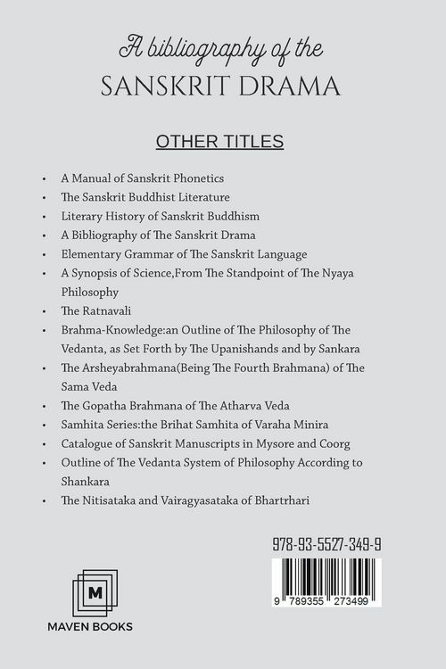 Produktbild: A Bibliography Of The Sanskrit Drama