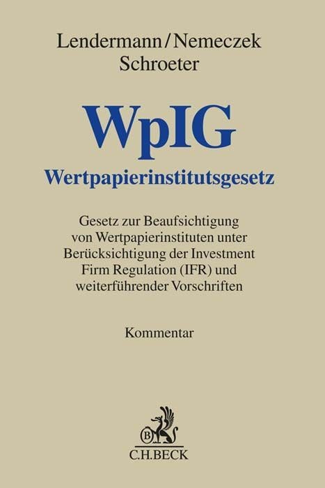 Produktbild: Wertpapierinstitutsgesetz. WpIG
