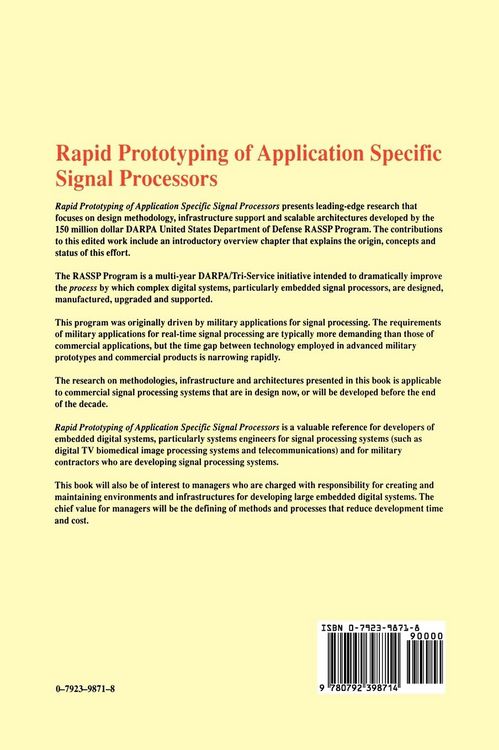 Produktbild: Rapid Prototyping of Application Specific Signal Processors