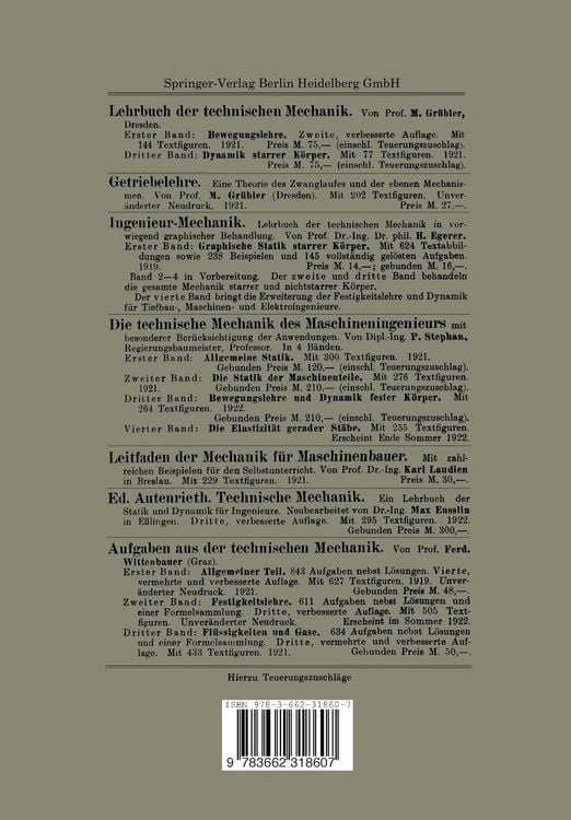 Produktbild: Lehrbuch der Technischen Mechanik