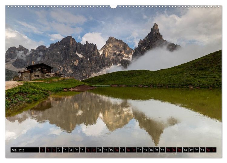 Produktbild: Bergseen in den Dolomiten (hochwertiger Premium Wandkalender 2026 DIN A2 quer), Kunstdruck in Hochglanz