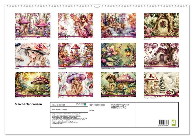 Produktbild: M&auml;rchenlandreisen (Wandkalender 2026 DIN A2 quer), CALVENDO Monatskalender