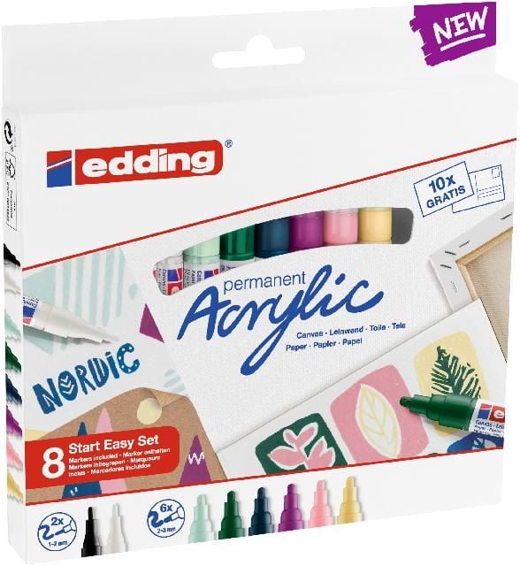 Produktbild: Edding Acrylmarker Acrylic 5300+5100 nordic 8er Starter Set