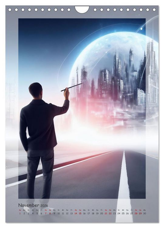 Produktbild: Entdecke die Zukunft - Future World mit KI (Wandkalender 2026 DIN A4 hoch), CALVENDO Monatskalender
