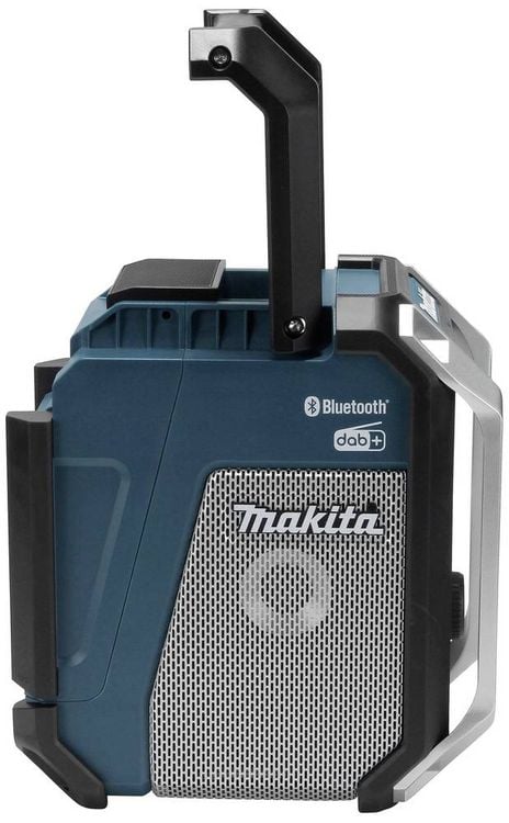 Produktbild: Makita DMR115 Baustellenradio DAB, DAB+ AUX, Bluetooth&reg;, USB spritzwassergesch&uuml;tzt, sto&szlig;fest T&uuml;rkis, Schwarz, Silber