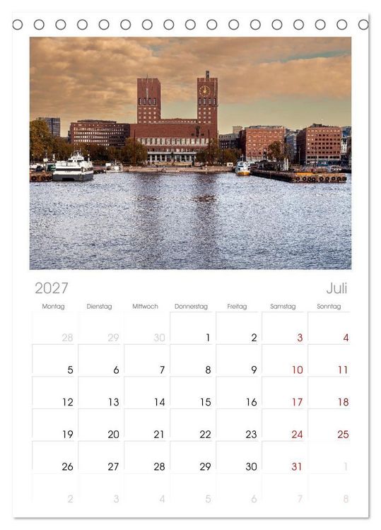 Produktbild: Tischplaner 2027 - Oslo mit dem Oslofjord (A5 Tischkalender zum Aufstellen) CALVENDO