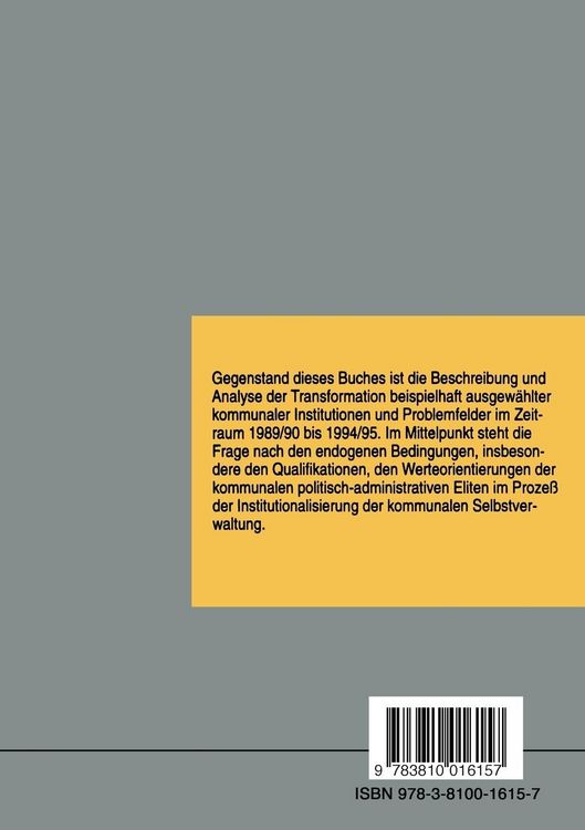 Produktbild: Kommunaler Institutionenwandel