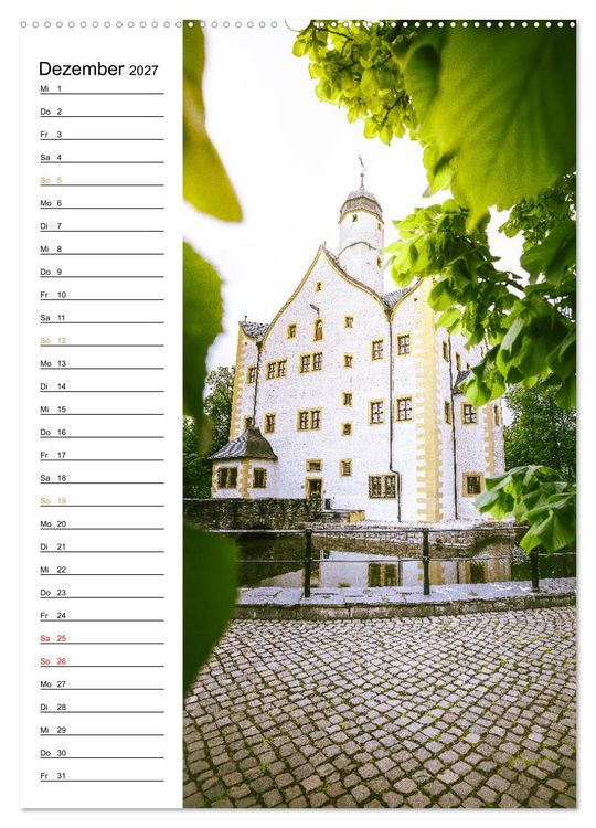 Produktbild: Sachsens Burgen und Schl&ouml;sser - Beschreibbarer Kalender mit Ortsangaben (hochwertiger Premium Wandkalender 2027 DIN A2 hoch), Kunstdruck in Hochglanz