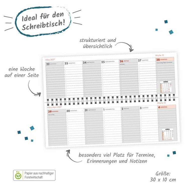 Produktbild: TR&Ouml;TSCH - Schreibtischquerkalender 1 2027