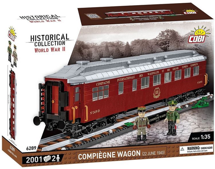 Produktbild: COBI Trains 6289 - Compi&egrave;gne Wagon 1940, 1:35 Bausatz, 1927 Klemmbausteine, 2 Figuren