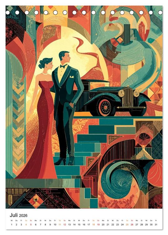 Produktbild: Art Deco - Glamour, Geometrie und Goldstaub (Tischkalender 2026 DIN A5 hoch), CALVENDO Monatskalender