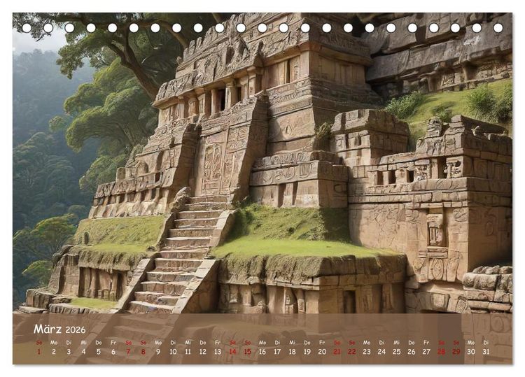 Produktbild: Faszination Maya: Einblicke in eine versunkene Welt (Tischkalender 2026 DIN A5 quer), CALVENDO Monatskalender