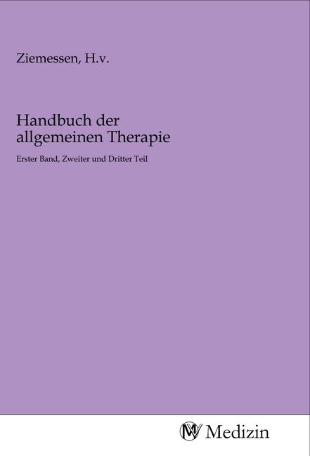 Produktbild: Handbuch der allgemeinen Therapie