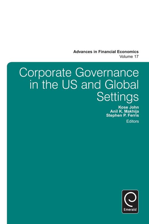 Produktbild: Corporate Governance in the US and Global Settings